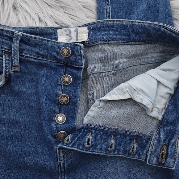 Free People We The Free Sabrina Super Skinny Distressed Jeans Button Fly Size 31 - Picture 11 of 14